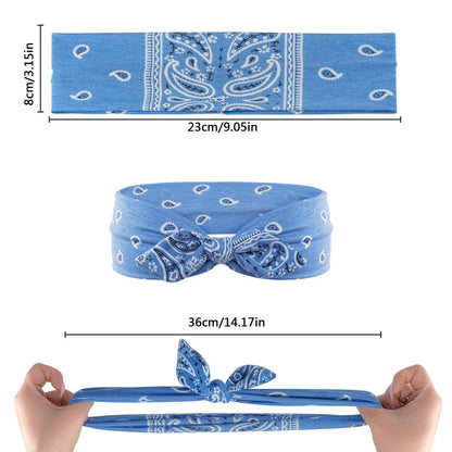 Habibee 8 Pcs Headbands for Women Boho Rabbit Ear Wide Headbands Flower Printed Hair Band with Bows Fashion and Sport Hair Accessories for Women and Girls Apparel & Accessories > Clothing Accessories > Bandanas & Headties habibee   