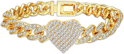 Ronglry 5Pcs Gold Ankle Bracelets for Women Girls Cuban Link Ankle Bracelet Cuban Chain Anklet Butterfly Anklet Set Rhinestone Tennis Anklet Adjustable Layered Link Anklets Summer Beach Gifts Apparel & Accessories > Jewelry > Anklets Ronglry 1PCS Heart  