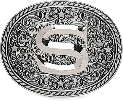 Western Cowboy/Cowgirl Initial Belt Buckle - Large, Letter Buckles for Men and Women Apparel & Accessories > Clothing Accessories > Belt Buckles Itera S  