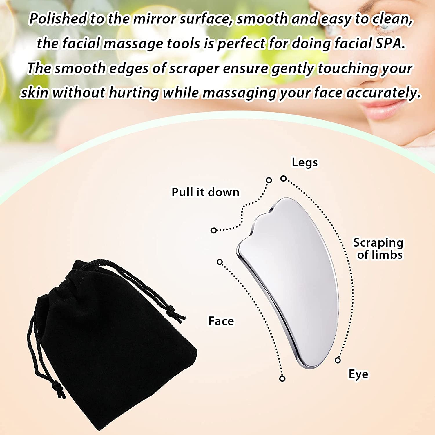 Nuanchu Guasha Tool for Face Stainless Steel Gua Sha Facial Tools Metal Gua Sha Tighten Skin Care Tools Massage Beauty Tool for Body Eyes Neck Massager with Travel Pouch (Claw Style) Health & Beauty > Personal Care > Cosmetics > Cosmetic Tools > Skin Care Tools Nuanchu   