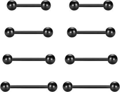 Vcmart Nipple Rings Tongue Rings Stainless Steel 14G Straight Barbells Piercing Jewelry 12Mm,14Mm,16Mm,18Mm Apparel & Accessories > Jewelry > Body Jewelry vcmart 2 -black  