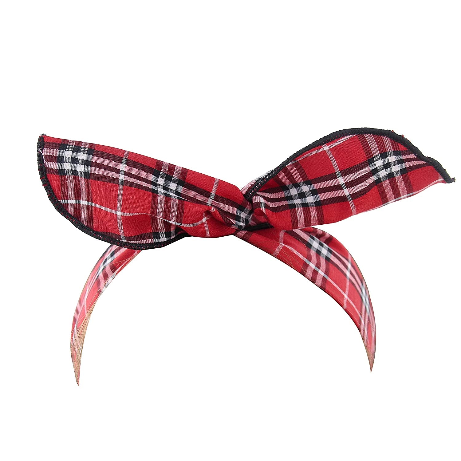 Carede Twist Bow Wire Headbands Head Wrap Retro Bowknot Polka Dot Lattice Design Rabbit Ear Wired Hairbands Hair Holder Hair Accessory for Women and Girls,Pack of 9 Apparel & Accessories > Clothing Accessories > Bandanas & Headties Carede   