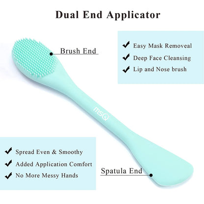 MSQ Silicone Face Mask Brush, Soft Facial Cleansing Scrubber, 2 Pack Double-End Facial Mask Brush for Mud, Clay, Charcoal Mixed Mask, DIY, Skincare Applicator Tools for Apply Cream, Lotion Health & Beauty > Personal Care > Cosmetics > Cosmetic Tools > Skin Care Tools MSQ   