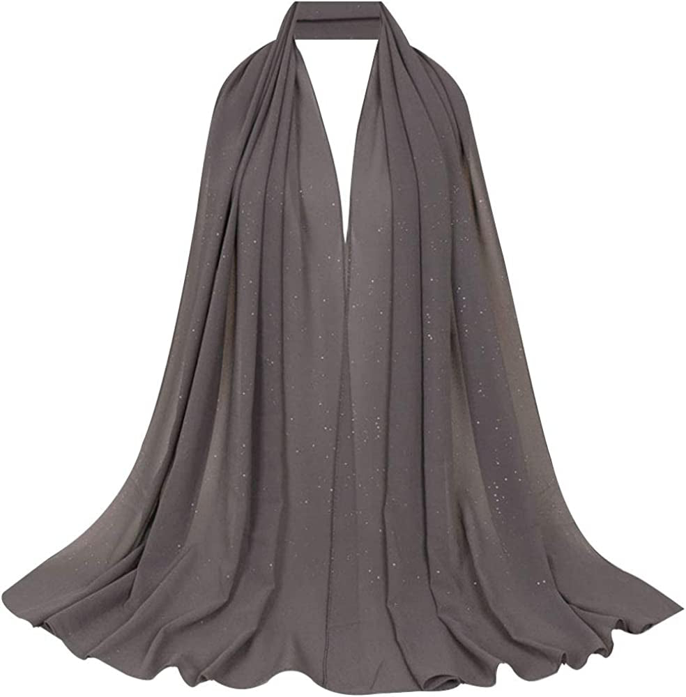 Women Solid Color Muslim Headscarf Turban Lightweight Jersey Hijab Scarf Wrap Apparel & Accessories > Clothing Accessories > Scarves & Shawls EDITHA 02985dark Grey One Size 