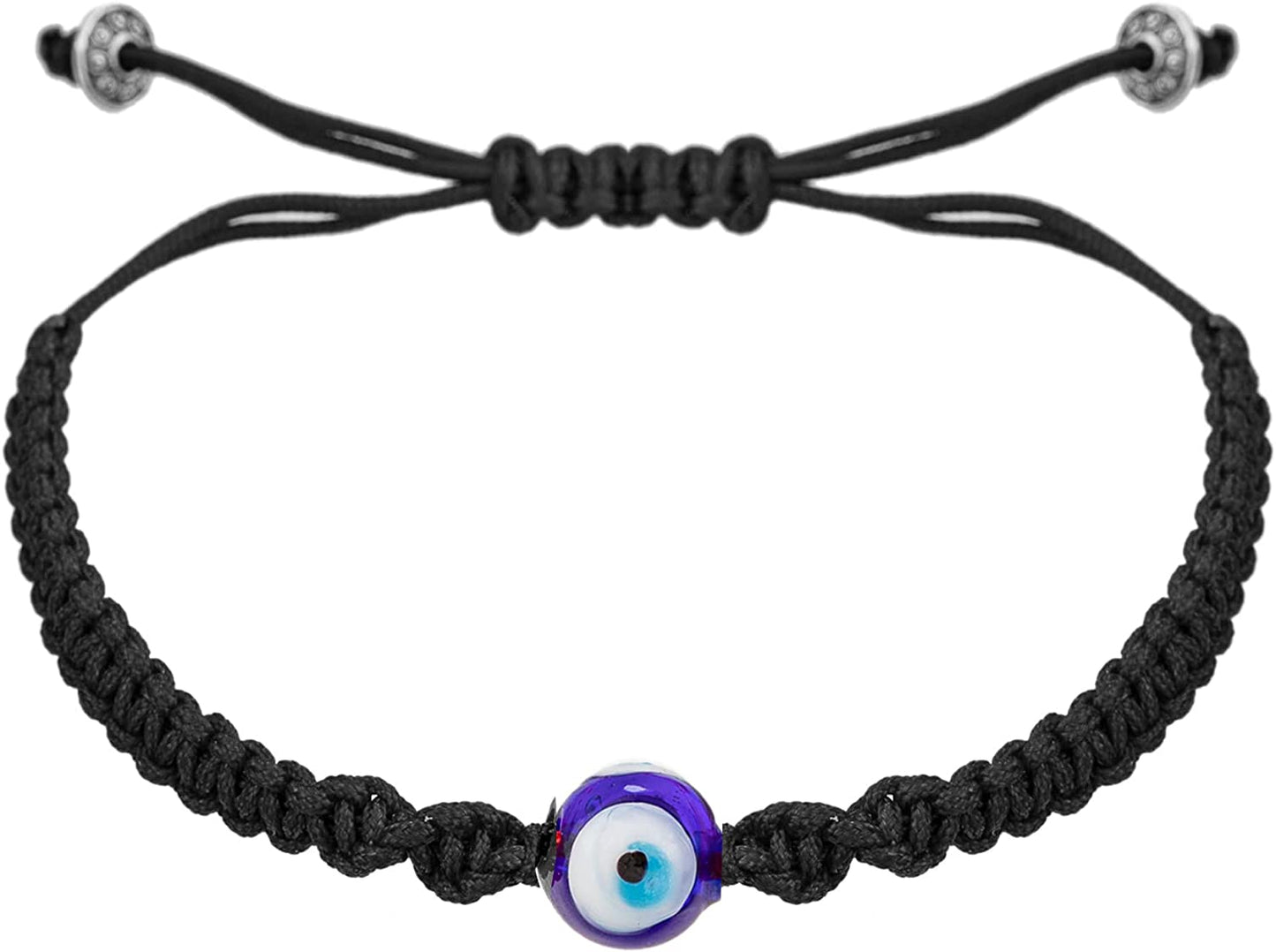 Handmade String Evil Eye Bracelet for Women Men Girls Boys Black Red Thread Adjustable Bracelets Minimalist Jewelry Apparel & Accessories > Jewelry > Bracelets kelistom 03. black round eye  