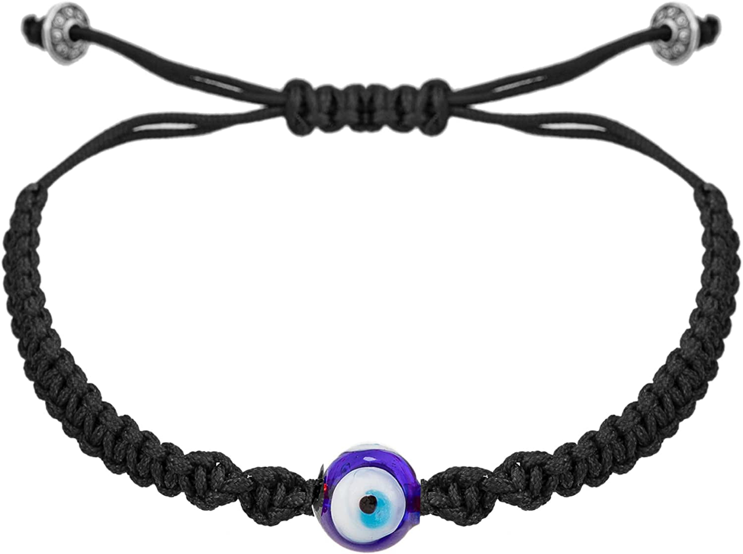 Handmade String Evil Eye Bracelet for Women Men Girls Boys Black Red Thread Adjustable Bracelets Minimalist Jewelry Apparel & Accessories > Jewelry > Bracelets kelistom 03. black round eye  