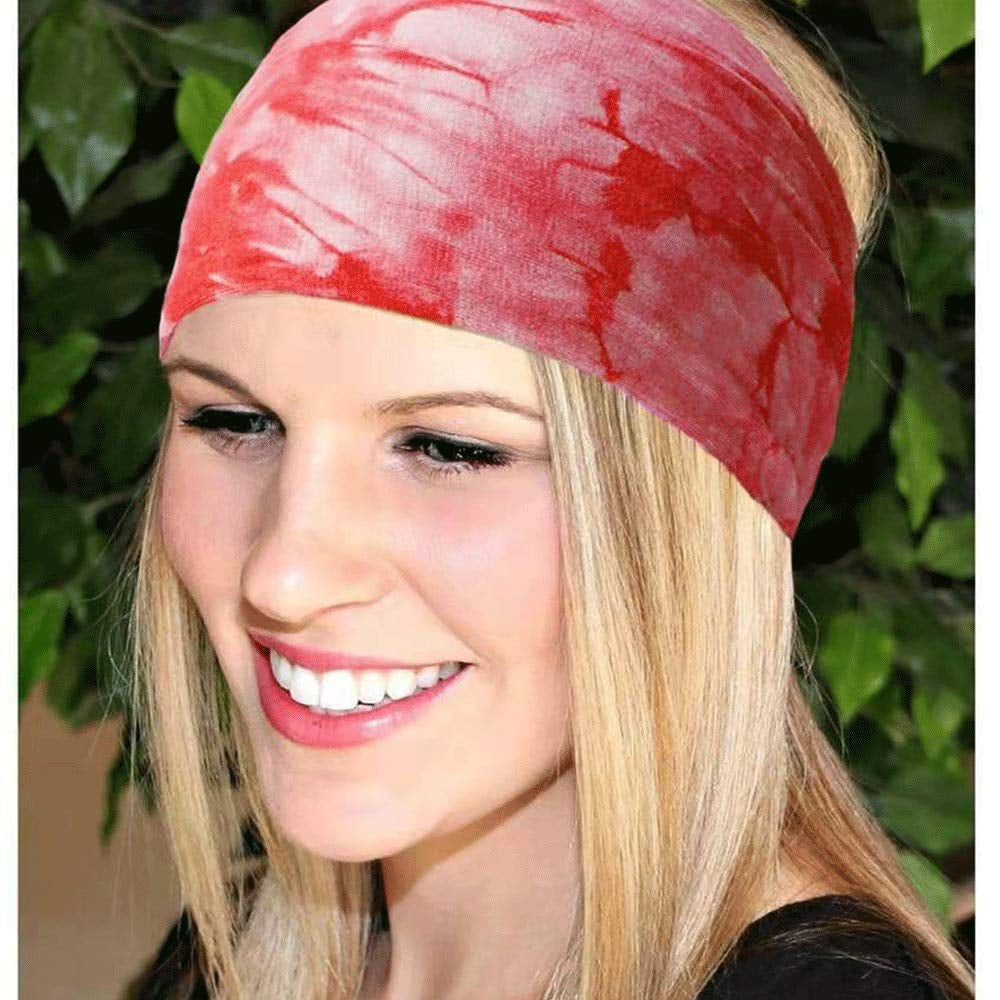 Headbands for Women, 6 PCS Yoga Running Sports Headbands Tie Dye Boho Pattern Elastic Non Slip Sweat Workout Hair Fashion Bands for Girls Apparel & Accessories > Clothing Accessories > Bandanas & Headties OFFTESTY   