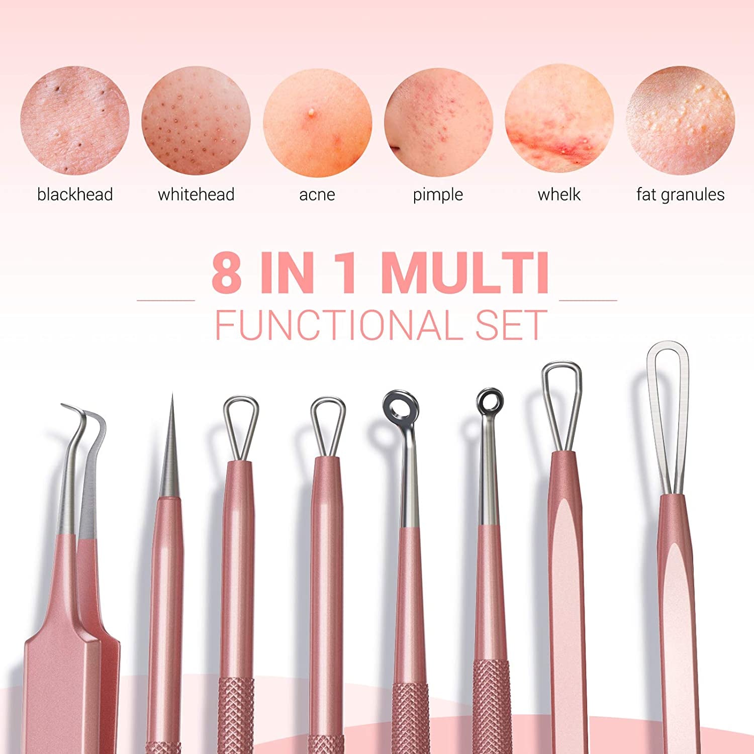 Melodysusie Blackhead Remover Pimple Popper Tool Kit Professional Blackhead Extractor Tool for Nose Face, Stainless Comedone Extractor, Blemish Whitehead Popping Tool with Portable Metal Case Health & Beauty > Personal Care > Cosmetics > Cosmetic Tools > Skin Care Tools MelodySusie   