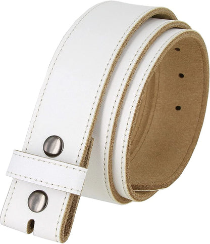 White Belt Cowhide Leather Replacement Casual Belt Strap 1-1/2"(38Mm) Wide, Multi-Style Options Apparel & Accessories > Clothing Accessories > Belts Belts.com 01 Strap-without Buckle 34 