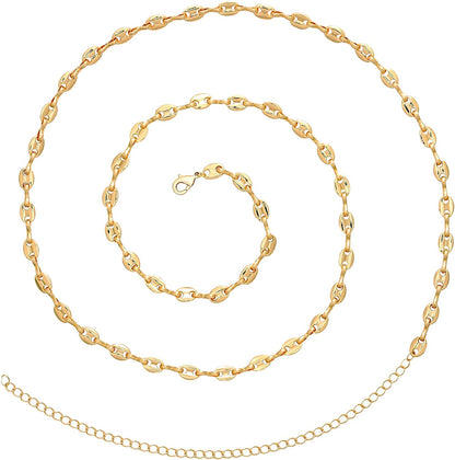 TOBENY 27.5/33.5/40 Inches Waist Belly Chains for the Waist for Women 14K Gold Plated Belly Chains for Women plus Size Body Chain for Women Teens Apparel & Accessories > Jewelry > Body Jewelry TOBENY E 27.5 Inches 