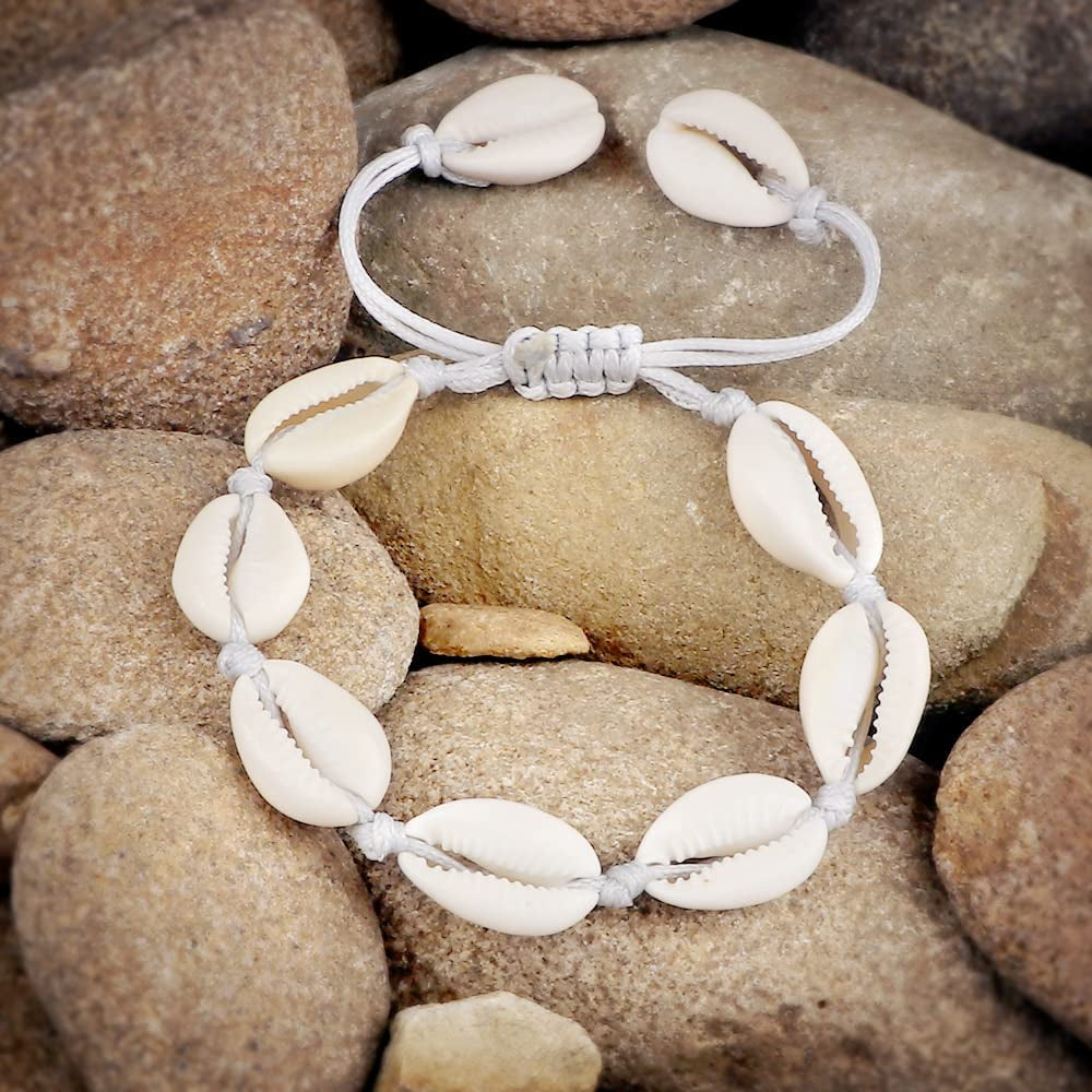 Summer Beach Shell Anklets Handmade Adjustable Leather Rope Legs Bracelets Boho Foot Chain Sandal Statement Jewelry Gift Friend Deft and Professional Apparel & Accessories > Jewelry > Anklets Generic   