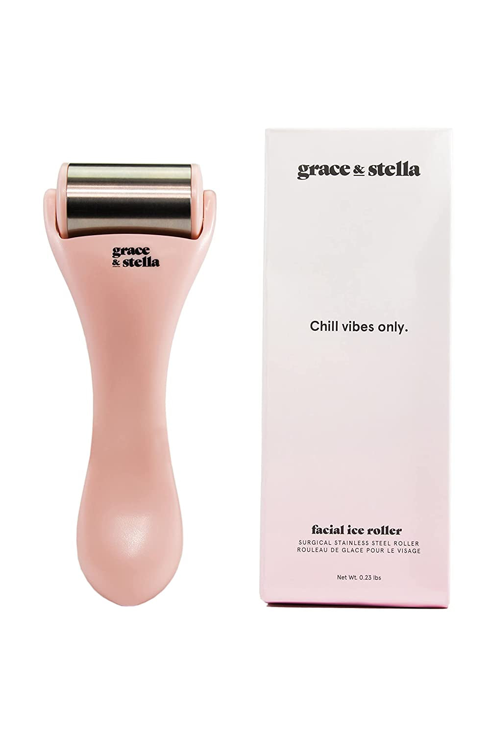 Rose Quartz Gua Sha Massage Tool - Guasha Tool for Face - Skincare Gua Sha Stone - Sculpting Jawline, Lymphatic Drainage, Depuffing, Massager - Face Gua Sha - Gusha Facial Tools for Scraping (Pink) Health & Beauty > Personal Care > Cosmetics > Cosmetic Tools > Skin Care Tools Grace & Stella Face Ice Roller  