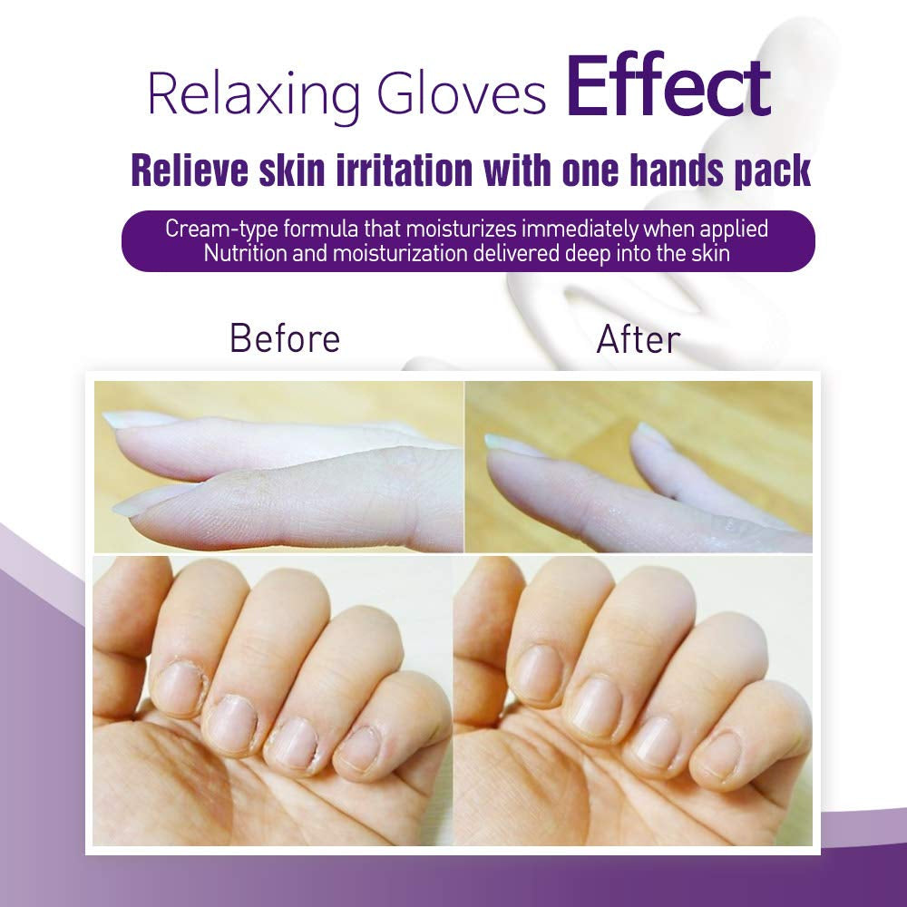 Epielle Relaxing Hand Masks Melatonin + Lavender Extract Deep Moisturizing 100% Vegan & Cruelty-Free (Gloves 6Pk) for Dry Hand Spa Masks Health & Beauty > Personal Care > Foot Care Epielle   