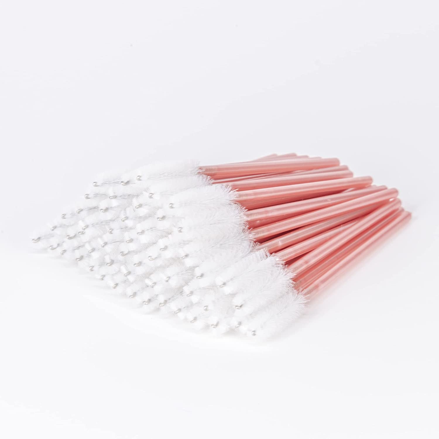 I-Laesh 100 Pcs Disposable Eyelash Brushes, Mascara Wands, Eye Lash Brush, Spoolies for Eyelash Extensions, Spoolie Eyebrow Eyeshadow Brow Makeup Supplies Kit Cleansing Glitter Applicator Tool Accessories Bristle (Crystal Pink) Health & Beauty > Personal Care > Cosmetics > Cosmetic Tools > Makeup Tools i-laesh Wand - White Pink  