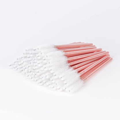 I-Laesh 100 Pcs Disposable Eyelash Brushes, Mascara Wands, Eye Lash Brush, Spoolies for Eyelash Extensions, Spoolie Eyebrow Eyeshadow Brow Makeup Supplies Kit Cleansing Glitter Applicator Tool Accessories Bristle (Crystal Pink) Health & Beauty > Personal Care > Cosmetics > Cosmetic Tools > Makeup Tools i-laesh Wand - White Pink  