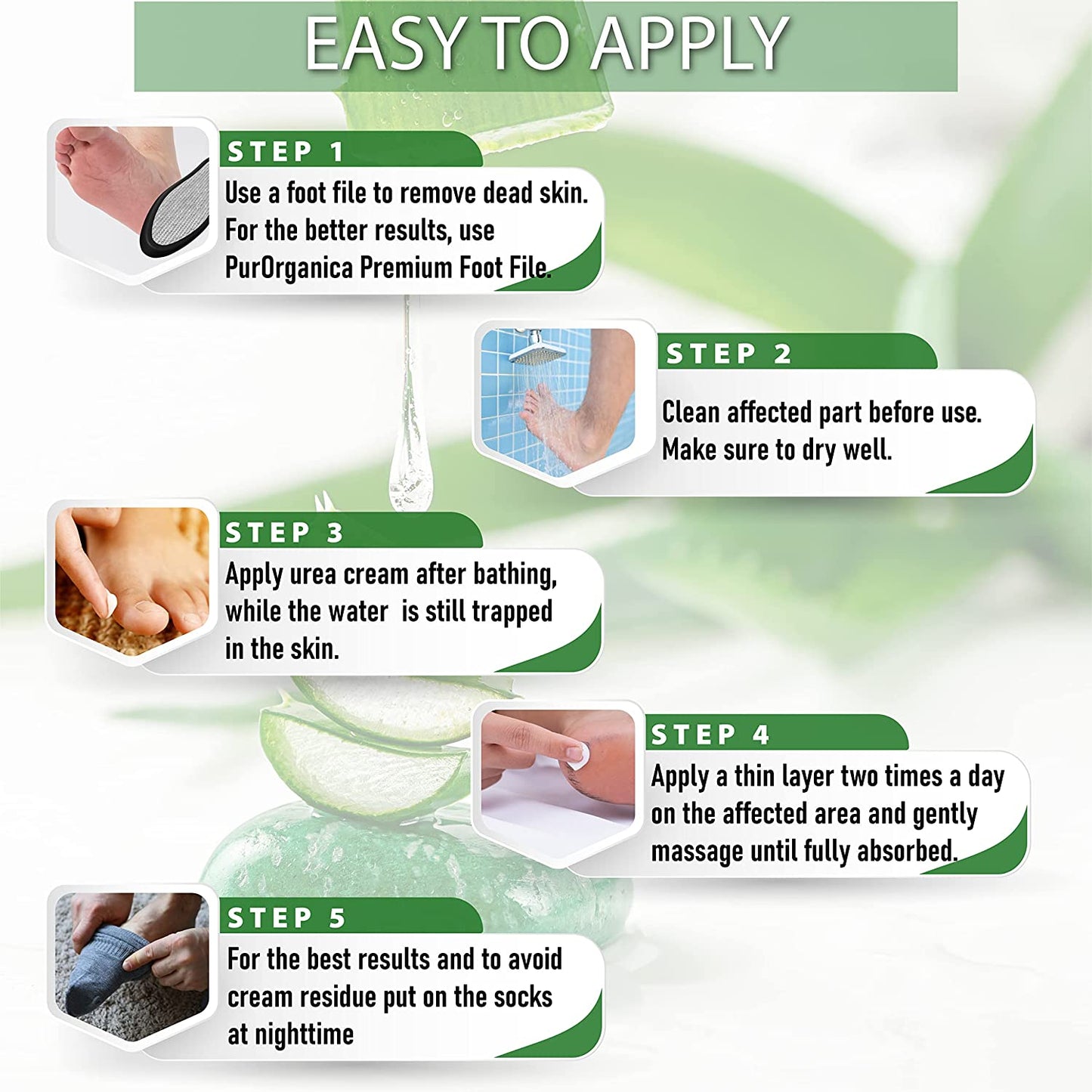 Purorganica Urea 40% Foot Cream - No Pumice Stone - Callus Remover - Moisturizes & Rehydrates Thick, Cracked, Rough, Dead & Dry Skin - for Feet, Elbows and Hands - Made in USA Health & Beauty > Personal Care > Foot Care PurOrganica   