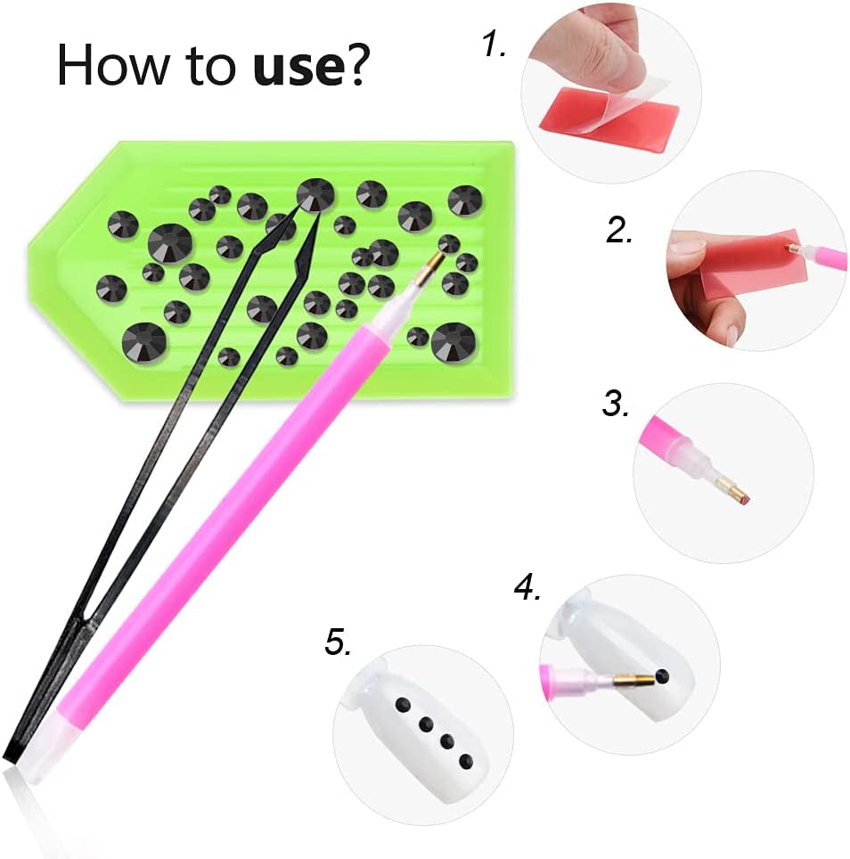 Molisaka Black Nail Art Rhinestones, Glass Flat Back Rhinestones for Nails Decorations, Bling Crystals Nail Gems for Nail Design, 3D Nail Jewels Set with Rhinestone Picker Tools (2320Pcs) Health & Beauty > Personal Care > Cosmetics > Cosmetic Tools > Nail Tools Molisaka   
