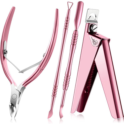 Nail Clippers for Acrylic Nails, Acrylic Nail Clipper, Nail Cutter, False Nail Tips Clipper Set, Stainless Steel Rainbow Color Nail Manicure Set for Salon Home Nail Art (Rainbow Color) Health & Beauty > Personal Care > Cosmetics > Cosmetic Tools > Nail Tools Mudder Pink Rose  