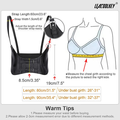LEACOOLKEY Women Fashion Body Waist Belt Steampunk Underbust Corset Belt for Dress Apparel & Accessories > Clothing Accessories > Belts LEACOOLKEY   