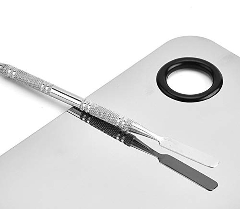 Professional Pro Stainless Steel Makeup Palette Cosmetic Palette with Spatula Tool Makeup Art Tool for Nail Art Eye Shadow Eyelash Makeup Professional Pigment Blending（6 X 4 Inch Sliver） Health & Beauty > Personal Care > Cosmetics > Cosmetic Tools > Makeup Tools Sinen   