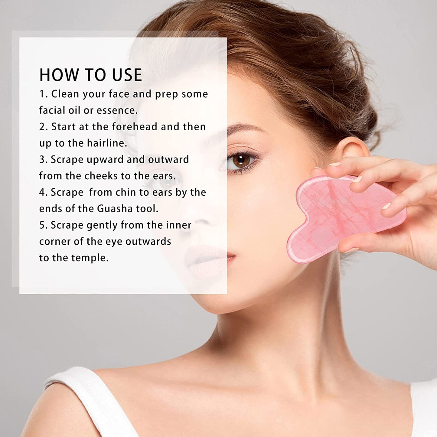 Gua Sha Facial Tool,Guasha Tool for Face,Facial and Body Massager,Natural Stones Rose Quartz,Scraping and SPA Acupuncture Therapy to Lift,Decrease Puffiness and Tighten.(Pink) Health & Beauty > Personal Care > Cosmetics > Cosmetic Tools > Skin Care Tools Ecoswer   