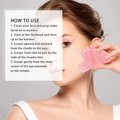 Gua Sha Facial Tool,Guasha Tool for Face,Facial and Body Massager,Natural Stones Rose Quartz,Scraping and SPA Acupuncture Therapy to Lift,Decrease Puffiness and Tighten.(Pink) Health & Beauty > Personal Care > Cosmetics > Cosmetic Tools > Skin Care Tools Ecoswer   