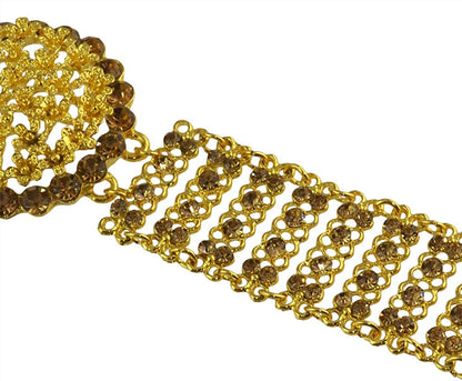 Idealway Indian Style 14 K Gold Plated Crystal Flower Turquoise Waist Belly Chains Dancing Beach Belt Body Jewelry Apparel & Accessories > Jewelry > Body Jewelry idealway   