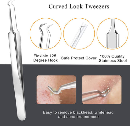 Boxoyx Pimple Popper Tool Kit - 6Pcs Blackhead Remover Comedone Extractor Tool Kit with Metal Case for Quick and Easy Removal of Pimples, Blackheads, Zit Removing, Forehead, Facial and Nose(Silver) Health & Beauty > Personal Care > Cosmetics > Cosmetic Tools > Skin Care Tools Boxoyx   