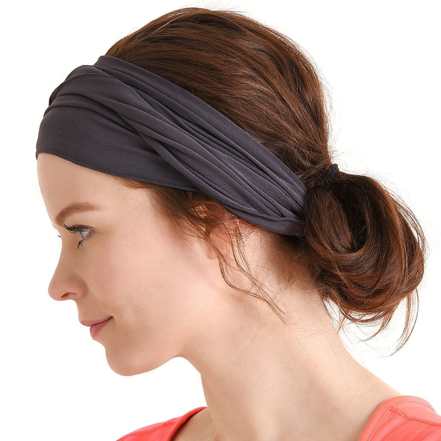 Mens Head Wraps Elastic Bandana - Japanese Headband Workout Women Hair Black Apparel & Accessories > Clothing Accessories > Bandanas & Headties CHARM Dark Gray  