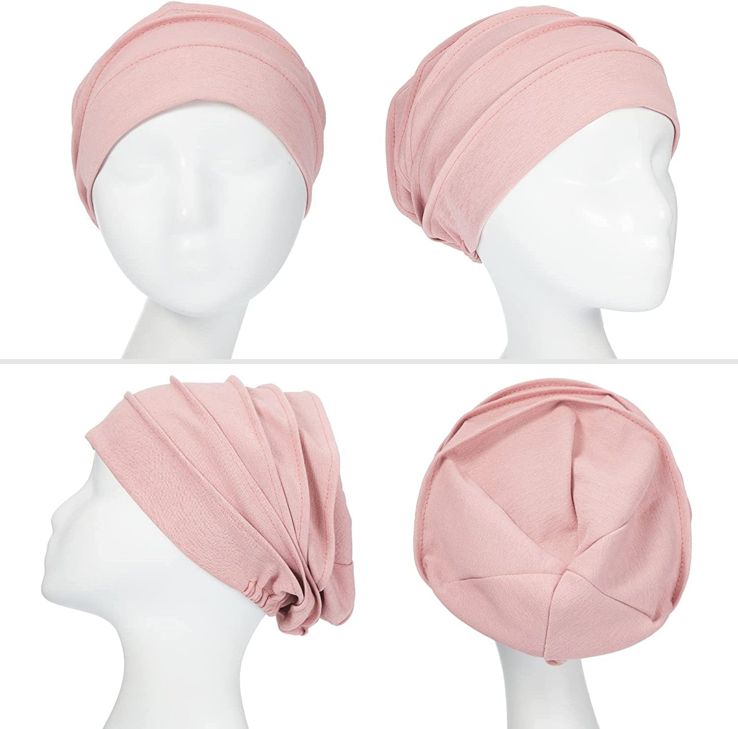 Geyoga 6 Pieces Slouchy Hair Loss Beanies Hats Soft Cotton Cancer Hat Stretchy Sleeping Cap Headwear for Women Apparel & Accessories > Clothing Accessories > Headwear Geyoga   