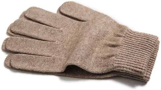 Imongol-Pure Cashmere Women Full Fingers Gloves Ladies Gloves Mittens- Gloves Knitted Apparel & Accessories > Clothing Accessories > Gloves & Mittens iMongol Camel  