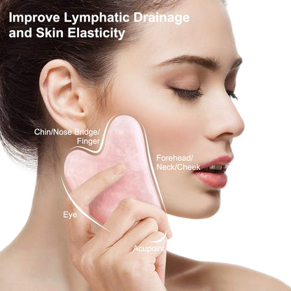 Jade Roller for Face, Gua Sha Facial Tools & Rose Quartz Face Roller Skin Care Product for Face Lift and Puffiness, Anti-Aging Facial Roller for Eyes Body Neck Slimming & Firming Health & Beauty > Personal Care > Cosmetics > Cosmetic Tools > Skin Care Tools MAANGE   