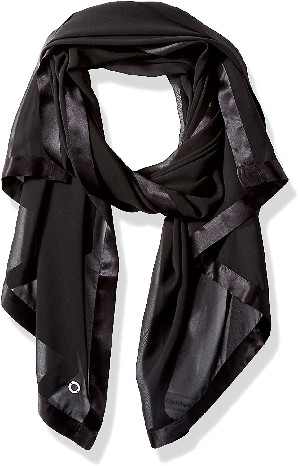 Calvin Klein Womens Lightweight Wrap Scarf Apparel & Accessories > Clothing Accessories > Scarves & Shawls Calvin Klein Deep Black One Size 