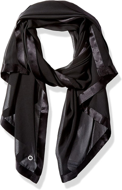 Calvin Klein Womens Lightweight Wrap Scarf Apparel & Accessories > Clothing Accessories > Scarves & Shawls Calvin Klein Deep Black One Size 