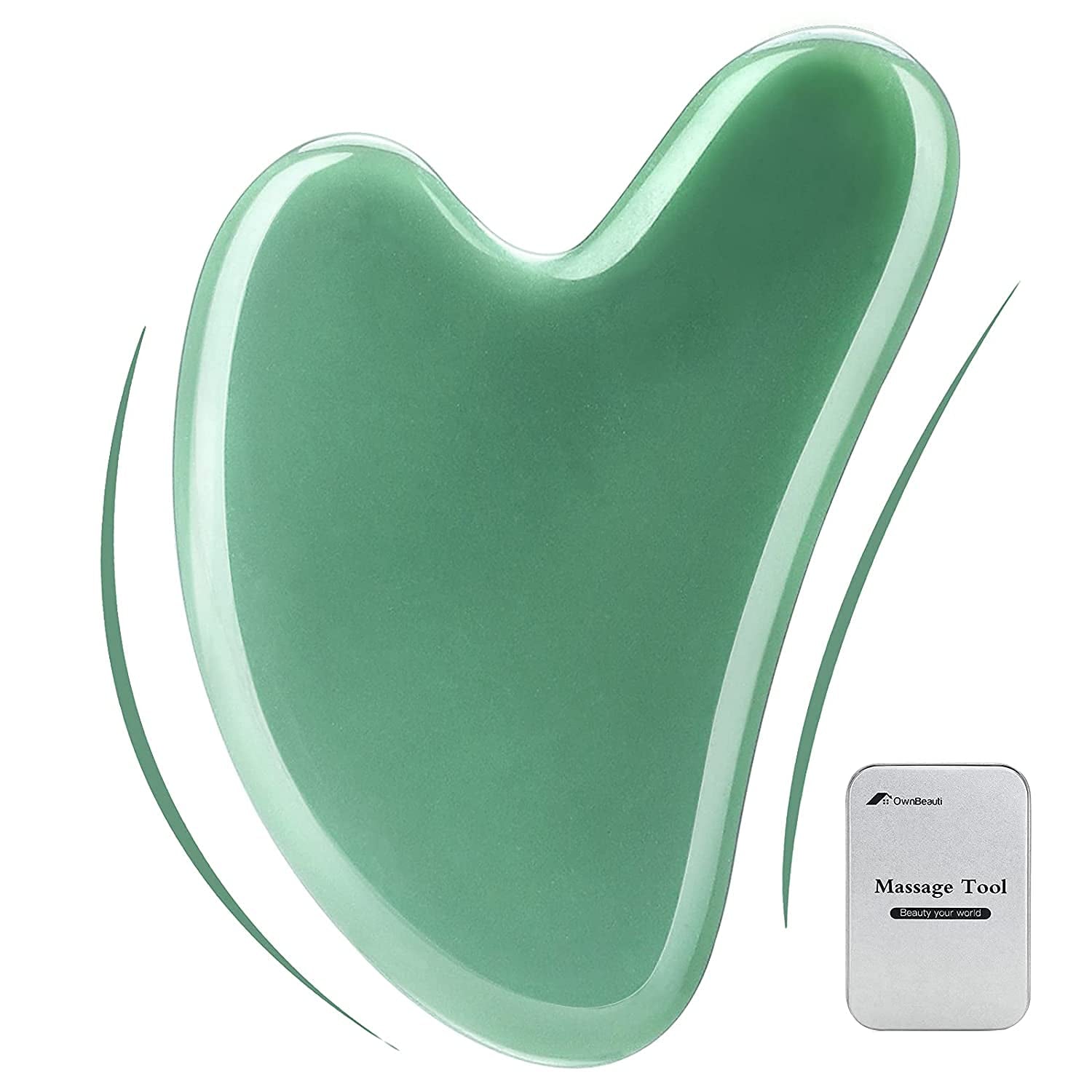 Gua Sha Facial Tools, 2 Pack Guasha Tool for Face, Natural Jade Gua Sha Massage Tool Health & Beauty > Personal Care > Cosmetics > Cosmetic Tools > Skin Care Tools OwnBeauti 1 Pc  