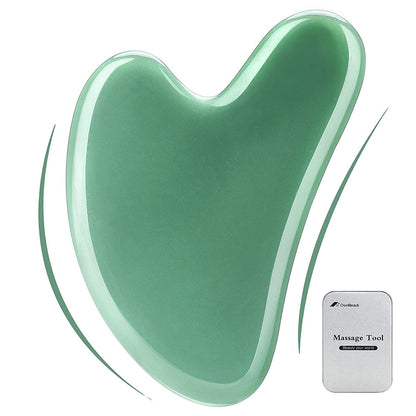 Gua Sha Facial Tools, 2 Pack Guasha Tool for Face, Natural Jade Gua Sha Massage Tool Health & Beauty > Personal Care > Cosmetics > Cosmetic Tools > Skin Care Tools OwnBeauti 1 Pc  