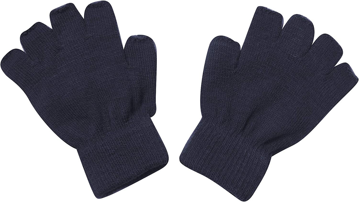 Gravity Threads Unisex Men Women Half Finger Stretchy Knit Fingerless Winter Gloves Apparel & Accessories > Clothing Accessories > Gloves & Mittens Gravity Trading Kids Navy  