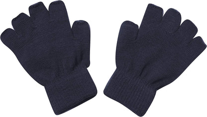 Gravity Threads Unisex Men Women Half Finger Stretchy Knit Fingerless Winter Gloves Apparel & Accessories > Clothing Accessories > Gloves & Mittens Gravity Trading Kids Navy  