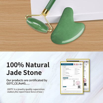 Ideayard Face Roller and Gua Sha Set - Jade Roller anti Aging Massager Tool - Natural Jade Roller for Face and Guasha Stone for Body - Beauty Roller Skin Care Tools Kit for Slimming & Firming Health & Beauty > Personal Care > Cosmetics > Cosmetic Tools > Skin Care Tools ideayard   