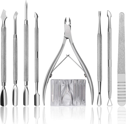 CGBE Nail Cuticle Trimmer & Nano Nail File Professional Cuticle Cutter Stainless Steel Cuticle Nippers with Sharp Blades for Nail Care Pedicure Manicure Nail Tools (Silver) Health & Beauty > Personal Care > Cosmetics > Cosmetic Tools > Nail Tools CGBE 8 Piece Set  