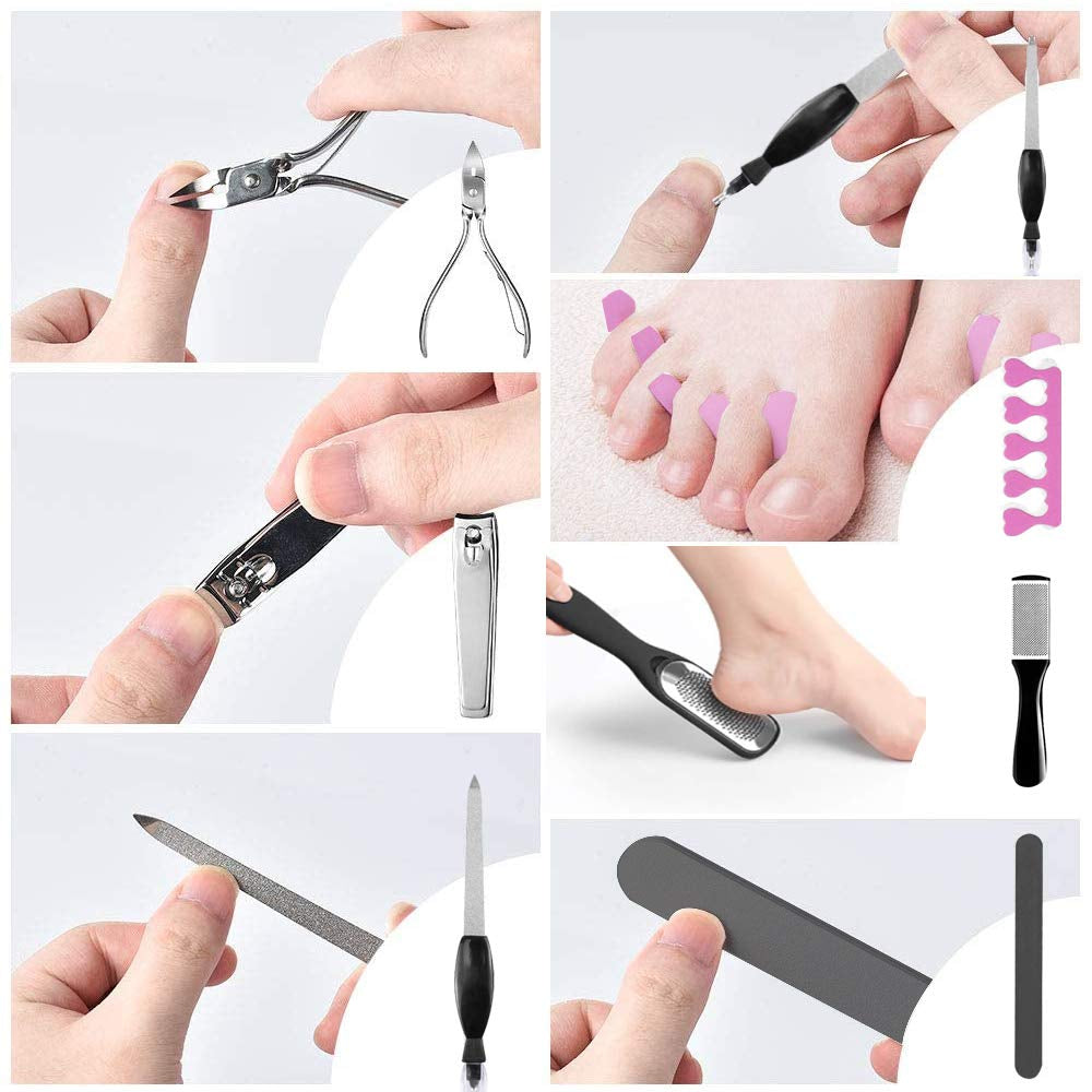 Pedicure Kit Set 18 in 1, Doni Foot Scrubber Pedicure Tools Set, Stainless Steel Foot Care Tools, Foot Rasp, Foot Dead Skin Remover, Callus Remover for Feet, Pedicure Kit for Men Women Gift Health & Beauty > Personal Care > Foot Care Madala   