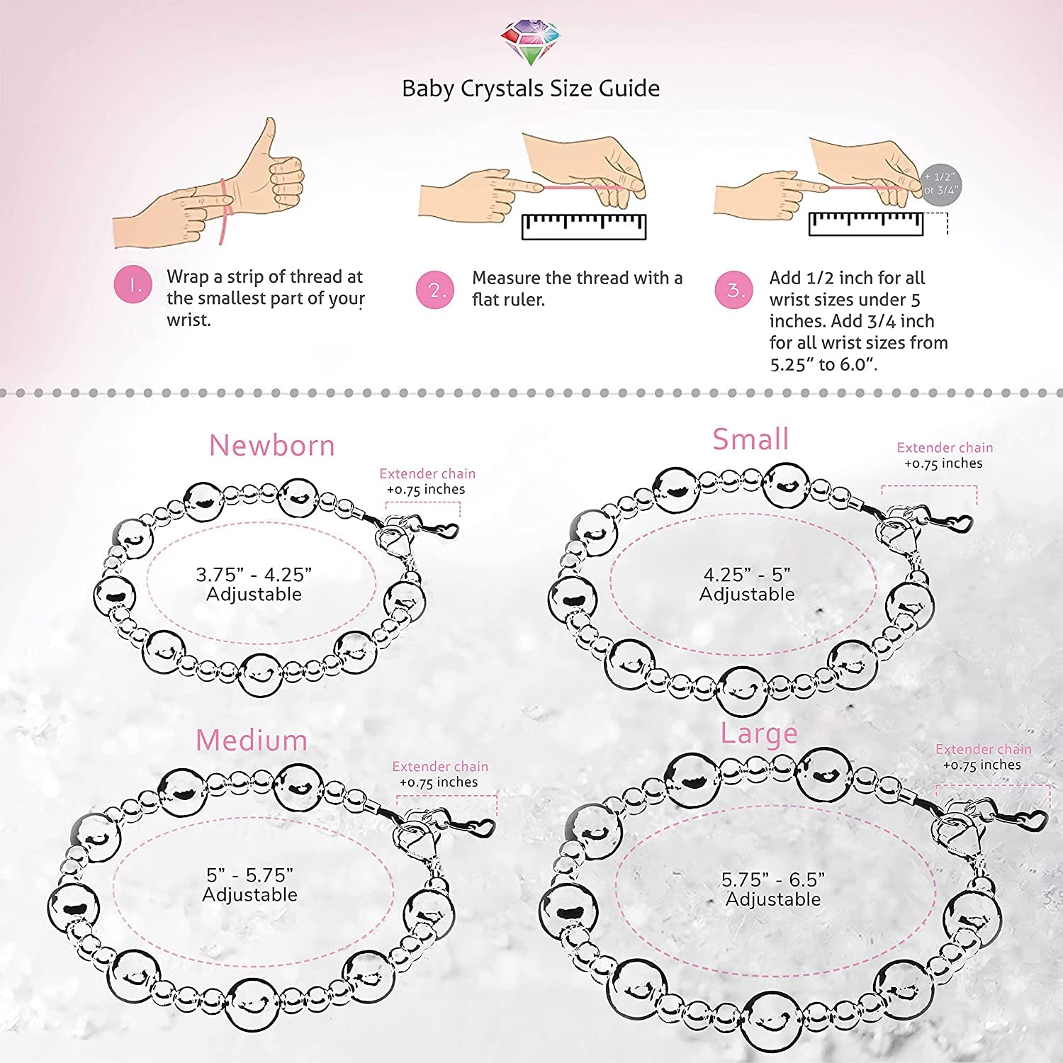 Baby Crystals Sterling Silver Charm Bracelets for Girls -Girls Jewelry with High End European White Simulated Pearls and European Crystals – Birthday Gifts, Pearl Bracelet for Girls Apparel & Accessories > Jewelry > Bracelets Baby Crystals   