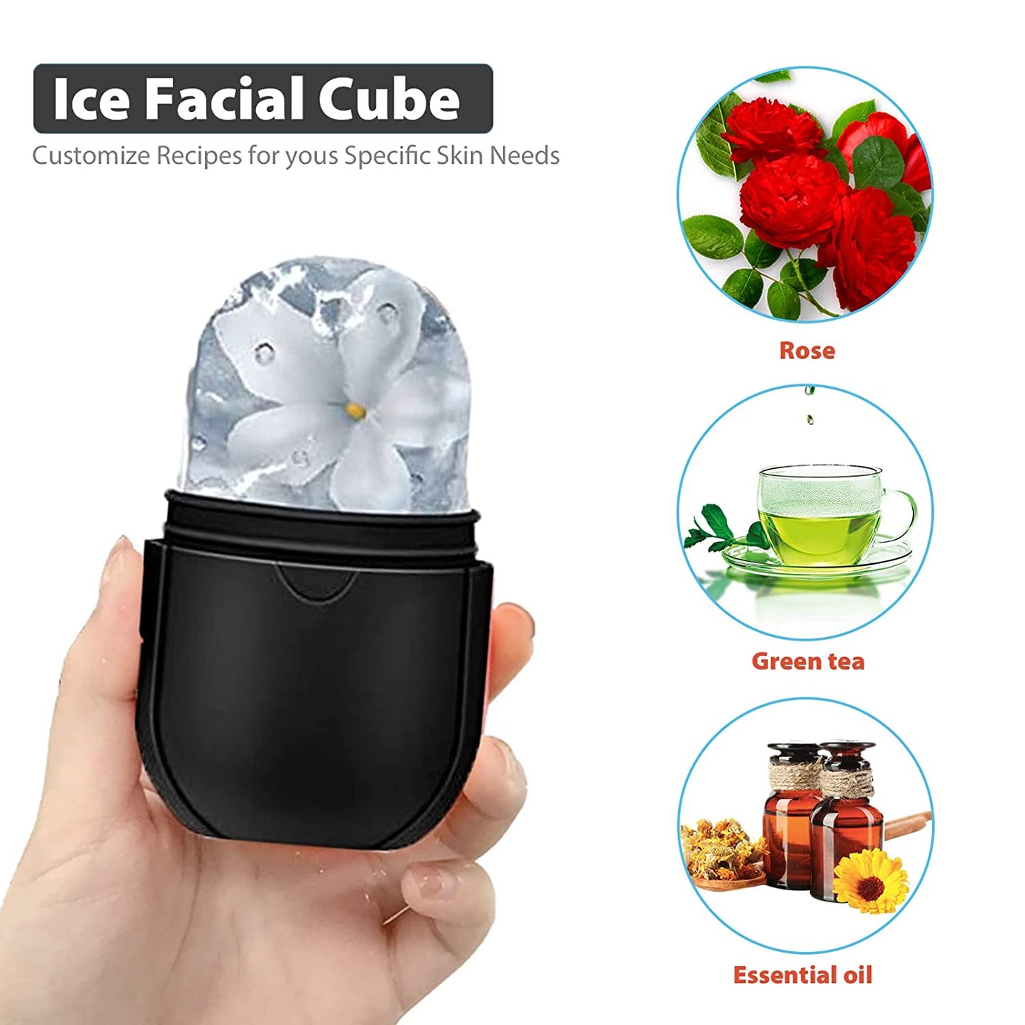 Ice Roller Silicone Facial and Eye,Facial Beauty Ice Roller Skin Care Tools,Reusable Facial Treatment to Tone Skin & De-Puff the Eye Area,Reduce Acne and Lubricate the Skin (Black 1) Health & Beauty > Personal Care > Cosmetics > Cosmetic Tools > Skin Care Tools MAITING   