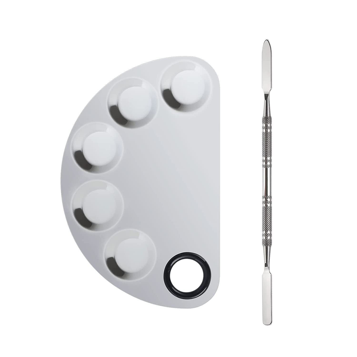 Penugo Upgrade Mixing Makeup Palette, Heart Stainless Steel Cosmetic Palette with Spatula Tool, Nail-Art Mixing Palette for Cosmetic Pigment Blending Health & Beauty > Personal Care > Cosmetics > Cosmetic Tools > Makeup Tools Penugo big3  
