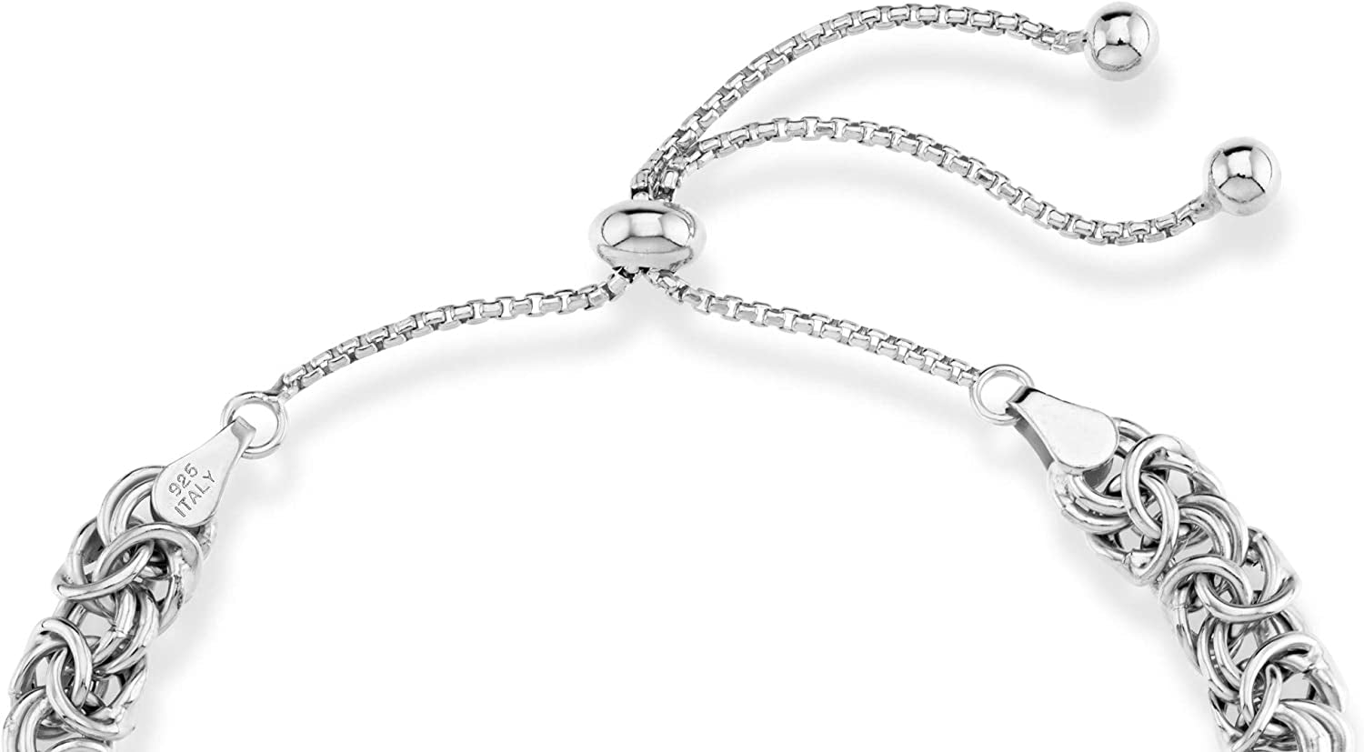 Miabella 925 Sterling Silver Italian Byzantine Bolo Bracelet for Women, Adjustable Bracelet Handmade in Italy Apparel & Accessories > Jewelry > Bracelets Miabella   