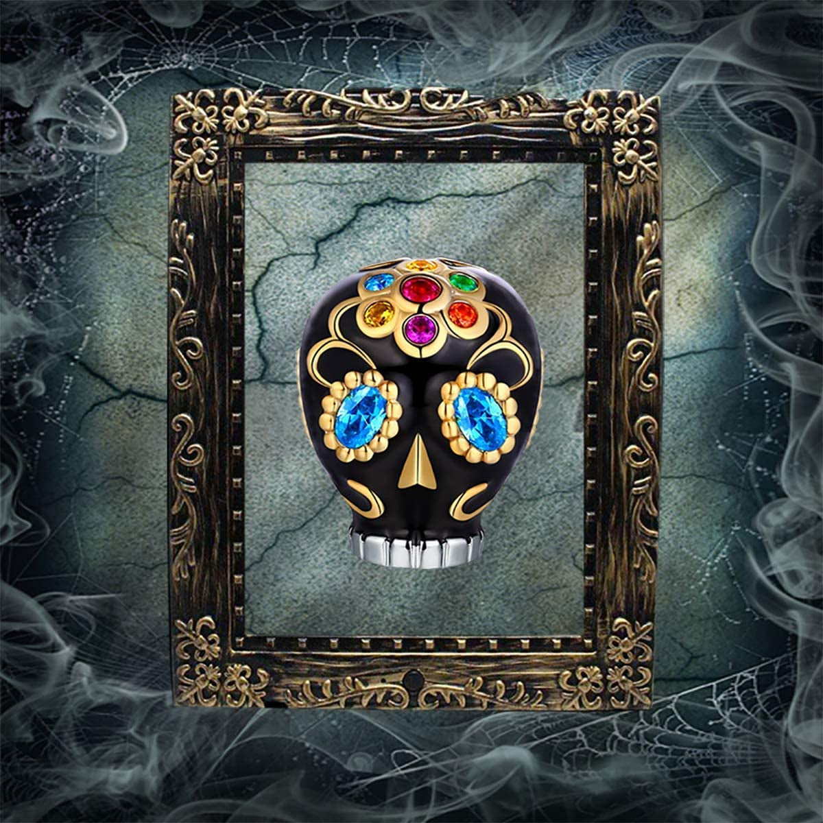 FOREVER QUEEN Halloween Skull Pumpkin Charms 925 Sterling Silver, the Light of Halloween Christmas Charms for Bracelet Necklace Best Halloween Jewelry Gifts for Women Apparel & Accessories > Jewelry > Bracelets FOREVER QUEEN   