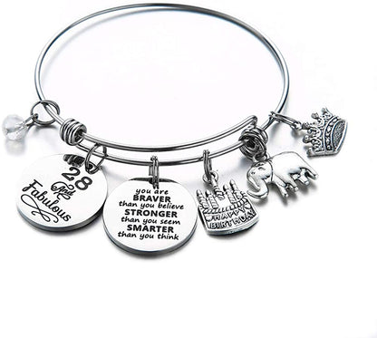 Birthday Gifts for Women Girls Bracelet, Expandable Charm Bracelets 5Th 6Th 7Th 8Th 9Th 10Th 20Th 30Th 40Th 50Th 60Th 70Th 80Th 90Th Birthday Gift for Friend, Mom, Daughter, Niece, Sister, Grandma Apparel & Accessories > Jewelry > Bracelets M MOOHAM 28th  