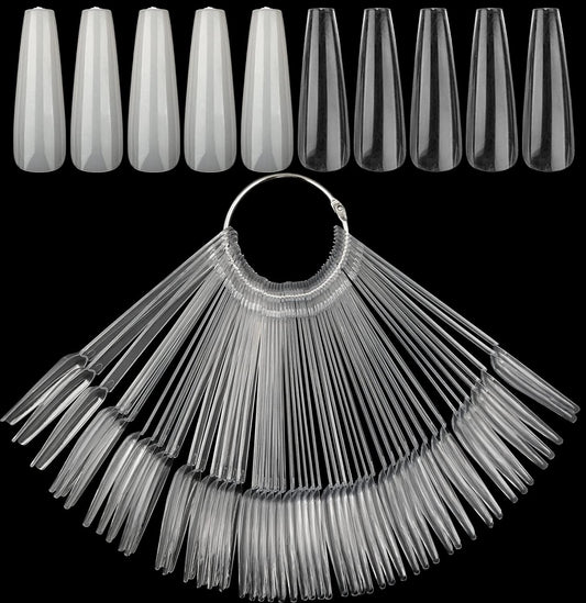 Loveourhome 150Pc Long Coffin Nail Swatch Sticks Vanish Polish Color Design Display Stick Tips Ballerina Sample Tester Sticks Nails Art Practice Tools with Rings Health & Beauty > Personal Care > Cosmetics > Cosmetic Tools > Nail Tools LoveOurHome Coffin  