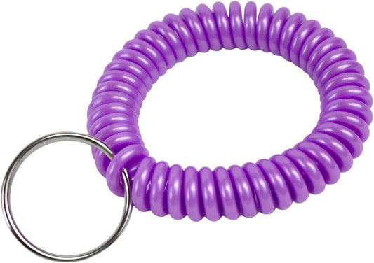 Lucky Line 2” Diameter Spiral Wrist Coil with Steel Key Ring, Flexible Wrist Band Key Chain Bracelet, Stretches to 12”, Purple 1 PK (410651) Apparel & Accessories > Jewelry > Bracelets Lucky Line Purple 1 Piece 