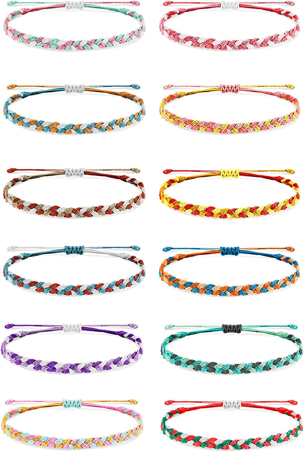 Boho String Bracelets for Women Waterproof Wave Surfer Bracelets for Summer Adjustable Rope Braided Bracelets Gifts for Teen Girls Cute Friendship Bracelets Pack Gifts for Holiday Apparel & Accessories > Jewelry > Bracelets Harry and Henry Set M-12Pcs  